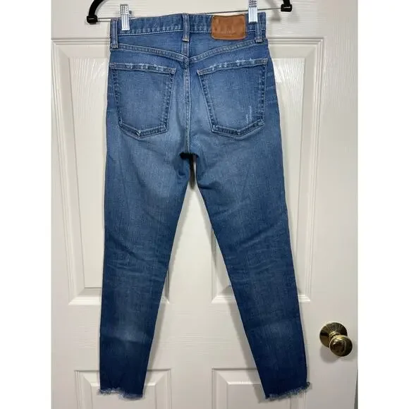 Moussy Vintage Saab Japan Raw Hem Mid Rise Skinny Medium Wash Jeans